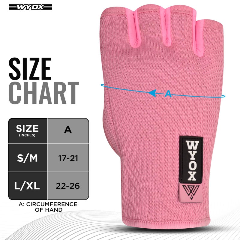 WYOX Boxing Hand Wraps Inner Gloves Men Women, Half Finger Under Mitts with Elasticated Bandages for Fist Protection, Ideal for Muay Thai, Kickboxing, MMA, and Martial Arts, Perfect for Training - Image 3